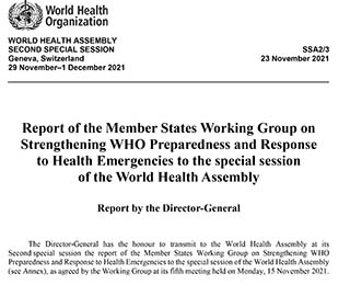 WHO Member States Working Group Report