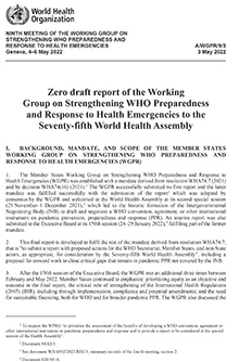 Cover to Zero Draft Report
